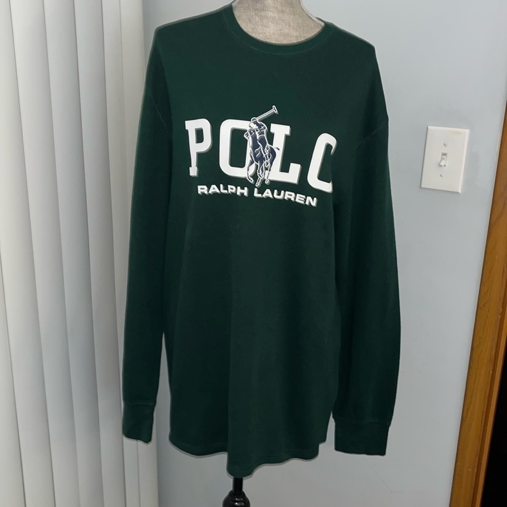 Polo Ralph Lauren Men's Waffle Knit Sleep Shirt - Size 1 X Forest Green